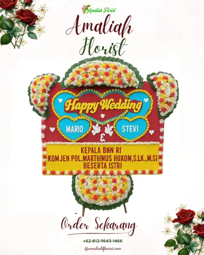 Karangan Papan Bunga Pernikahan di Wundudopi